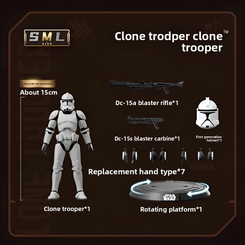 Новая коллекционная фигурка Blokees Star Wars: Анакин Скайвокер, клон-солдат, серия Beyond Edition, модель из ПВХ, подвижная фигурка, подарок для коллекционеров. (art.: 3920dcbc015ae) - 3920dcbc015ae