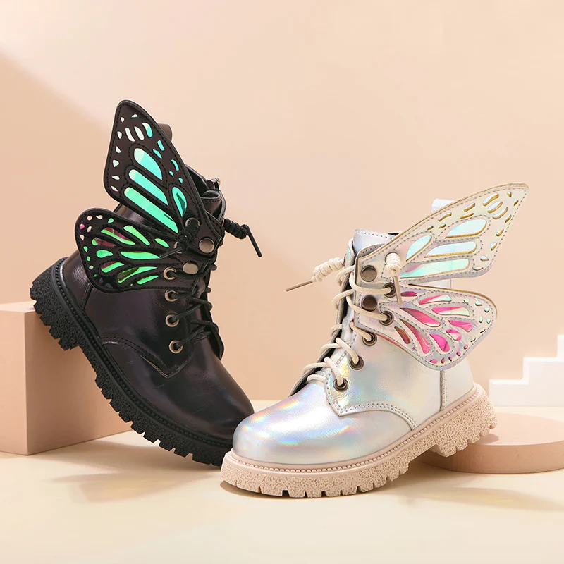 

Fashion Ankle Boots for Girls Designer Wing Shoes Kids Sneakers Party Casual Children Boots Girls Shoes Free Shipping