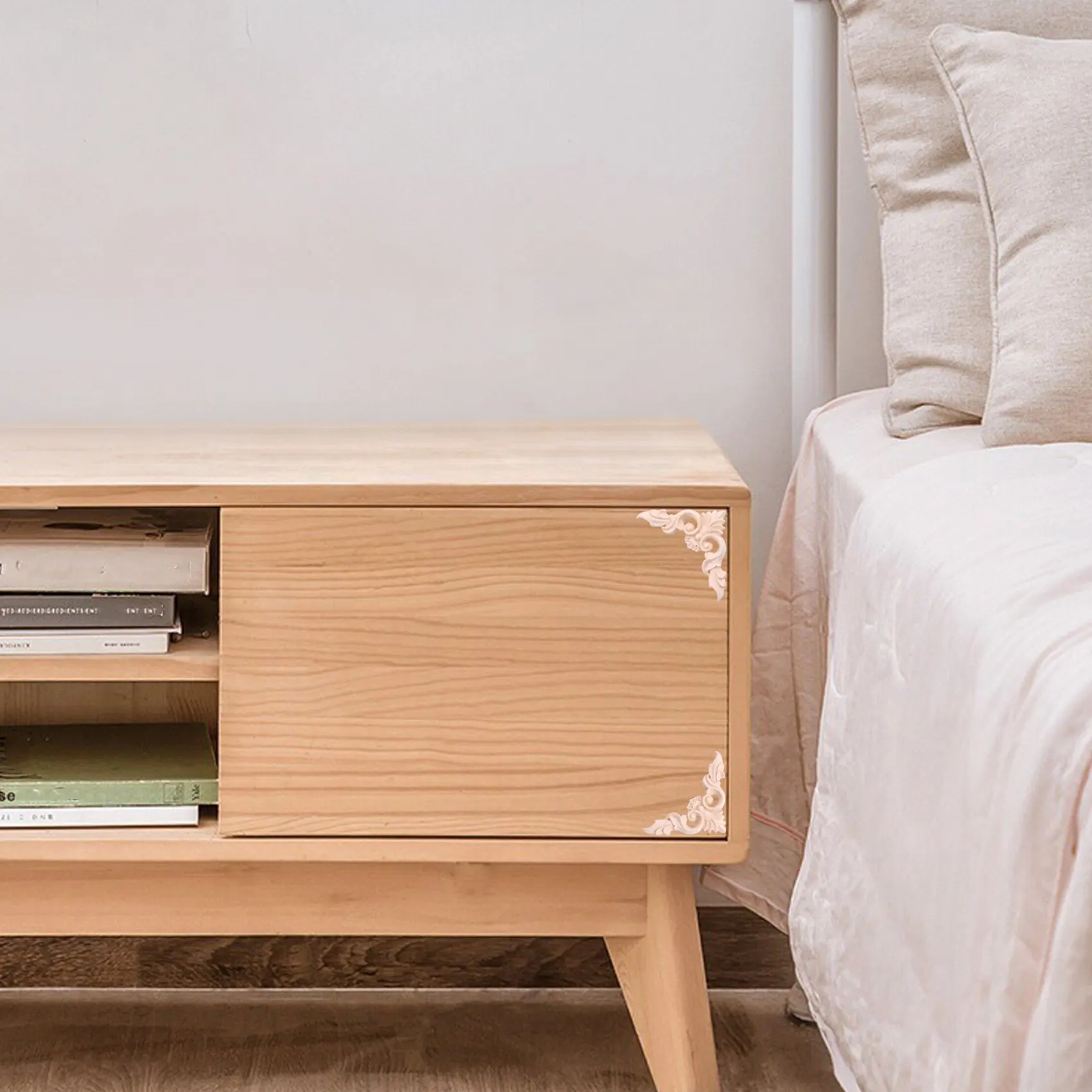 4шт 8*8см деревянная резная угловая накладка мебель украшения дома неокрашенная