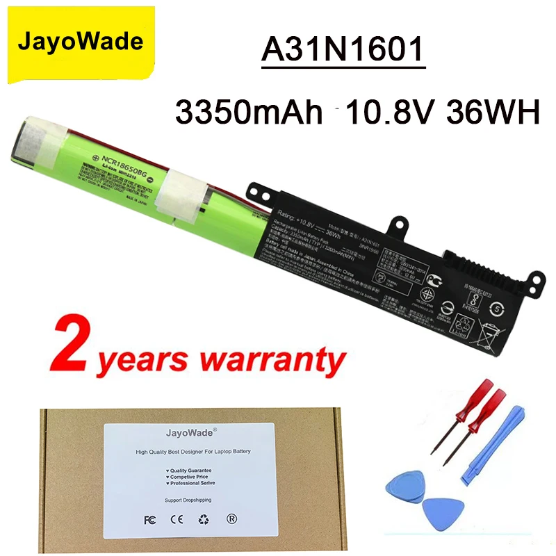 JayoWade New A31N1601 Аккумулятор для ноутбука ASUS F541UA R541UA R541UJ R541UV X541SA X541SC X541U X541S X541U X541UA X541UV A31LP4Q