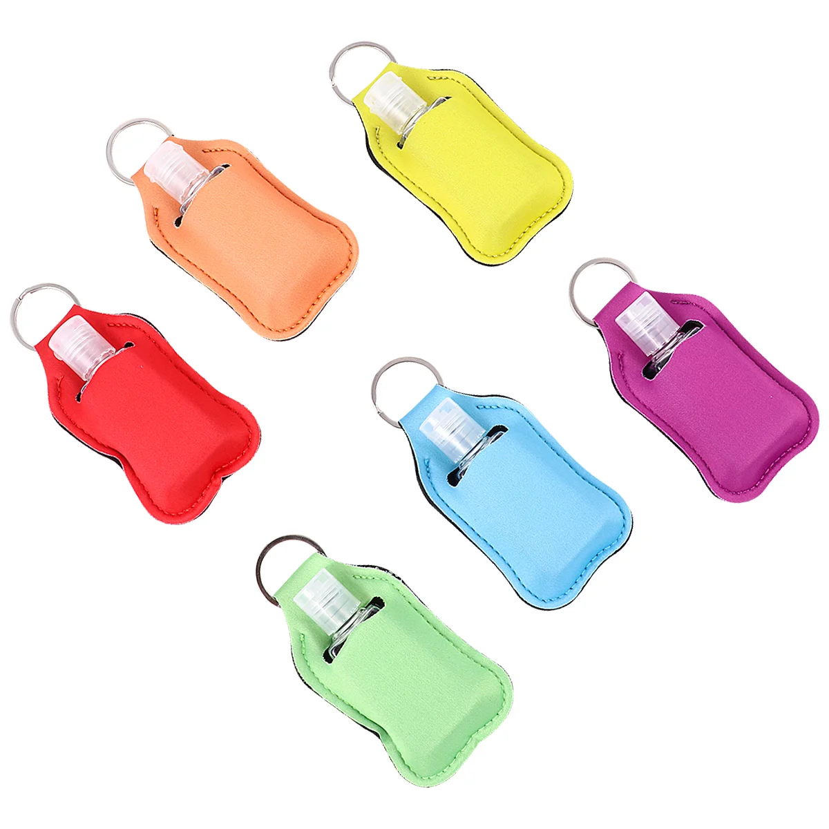 

6pcs Lipstick Holder Keychain Chapstick Key Chain Holder Lip Balm Key Chain Bag