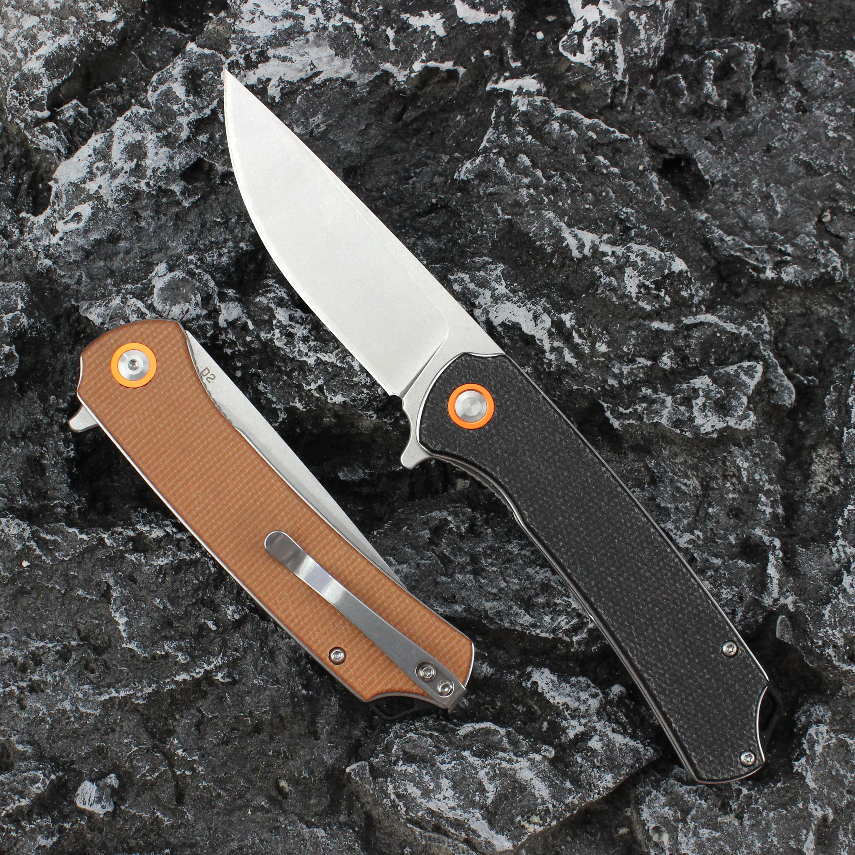 Фото Tunafire GT956 Открытый складной нож D2 Стальное лезвие Подходит для кемпинга Рыбалка Повседневные карманные ножи Многоцелевой ручной инструмент №3