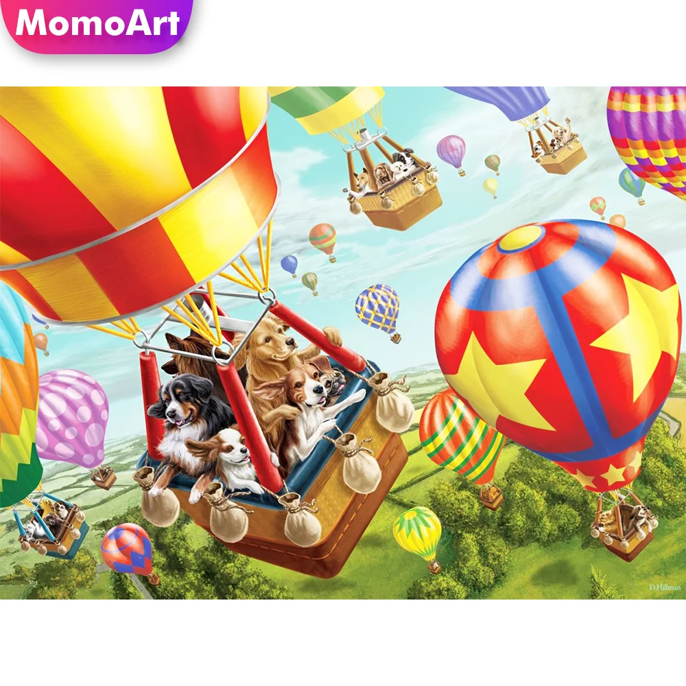 

Мозаика из квадратных страз MomoArt, вышивка воздушным шаром, собака, вышивка бисером, пейзаж, вышивка крестиком, настенное искусство