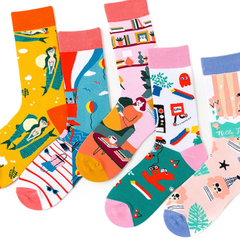 New European American socks  women socks men socks boy socks girls socks Unisex Socks Cotton  tube socks Print Sock sexy socks