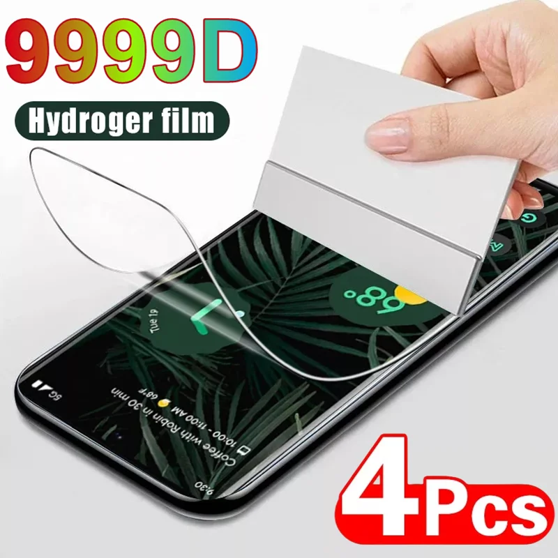 4Pcs 9999D Hydrogel Film For Google Pixel 7Pro 6Pro 5G curved screen protector For Google Pixel 7 6 6A Not Glass Film