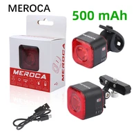 meroca road bike tail light ipx6 waterproof 100 lumens led rechargeable smart auto brake sensing light bike tail light