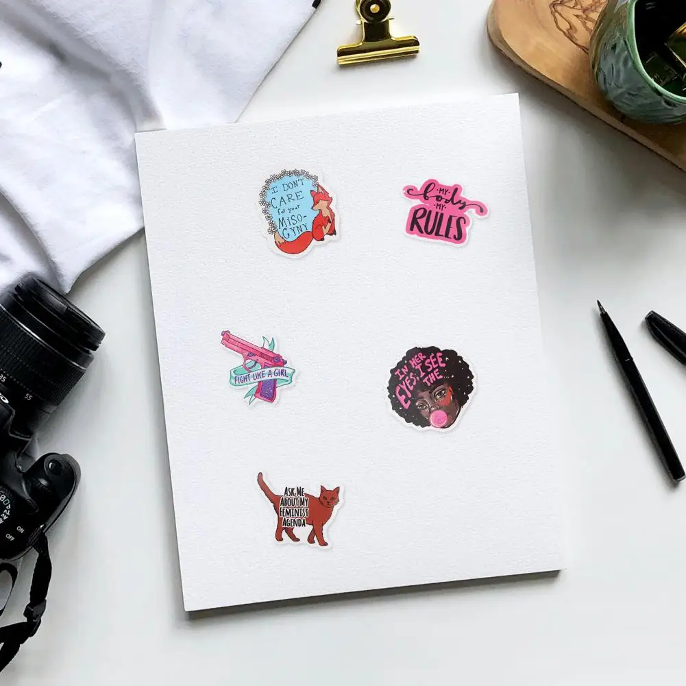 

35Pcs Album Decals Delicate Artistic Creative Women Rights Album Decals for Diary Luggage Stickers Computer Decals