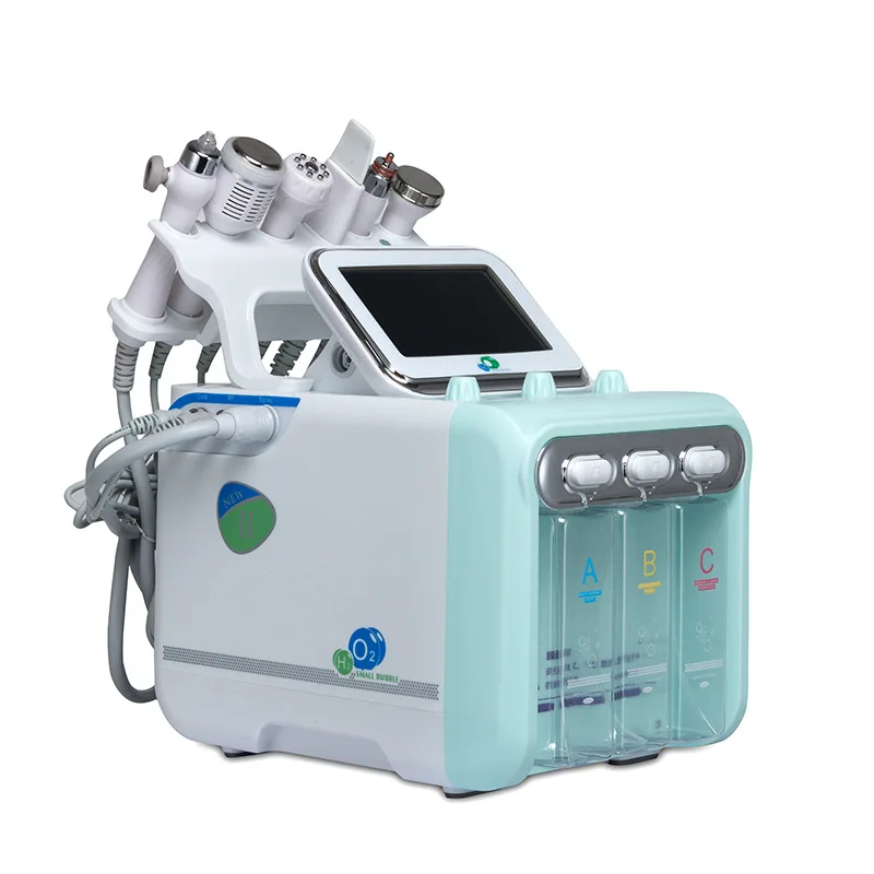 

Hydro Dermabrasion Ultrasonic Rf Skin Scrubber With Skin Analysis Hydro Oxygen Machine Beauty Equipment Smart Ice Blue 7 In 1