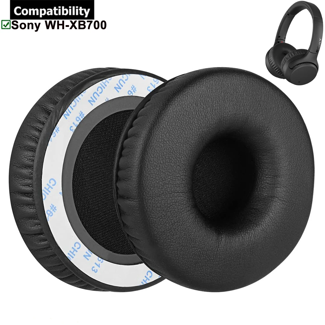 

1Pair Replacement Earpads Ear Pads Muffs Cushions Repair Parts for Sony WH-XB700 WHXB700 WH XB 700 Headphones Headsets Earphones