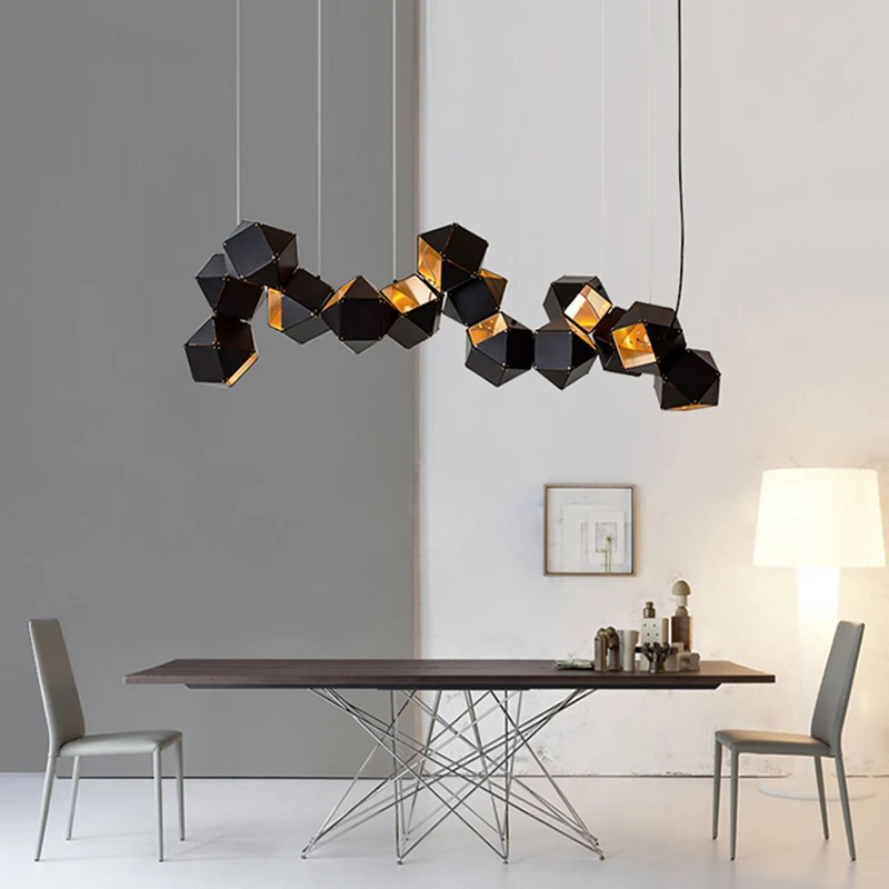 

Modern Design Polygon Led Chandelier Lighting Living Dining Room Pendant Light Home Decor Bedroom Kitchen Hanging Lamp Luminaire
