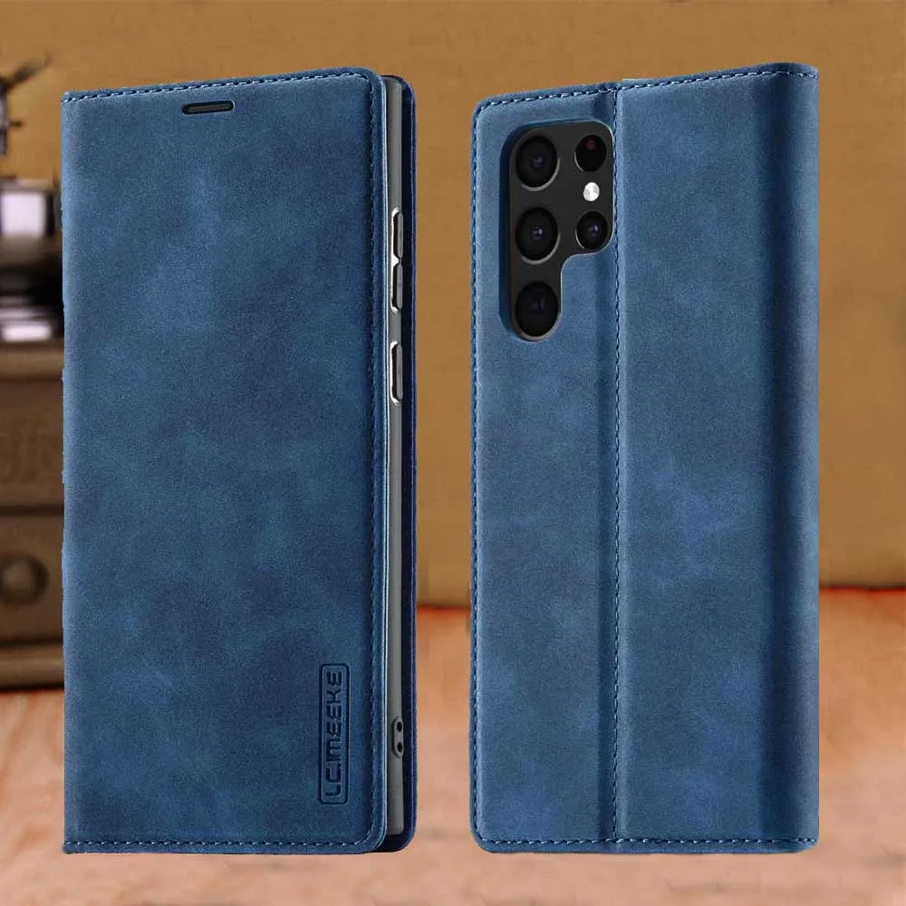 

Магнитный чехол для Samsung Galaxy S22 Ultra, чехол S22 Plus, чехол из искусственной кожи, чехол для Samsung S22, шелковистая защита для телефона