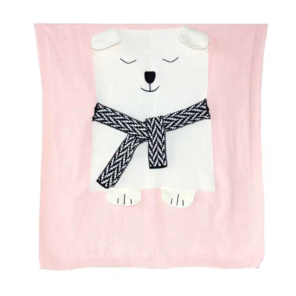 

Envelope for Newborns Baby Bear Knitting Stereoscopic Ear Blanket Toddler Swaddle Cloth Infant Bath Towel 80x110cm