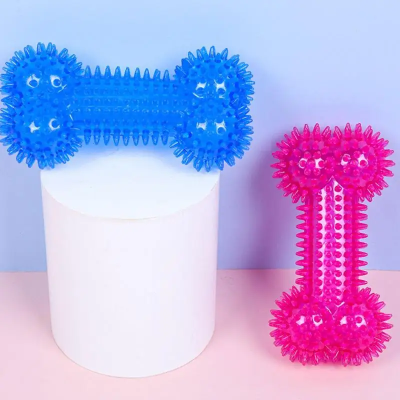 

Dog Teething Toys Safe And Healthy Dog Teeth Cleaning Stick Bone-Piercing Shape Interactive Puppy Game Ball Toys