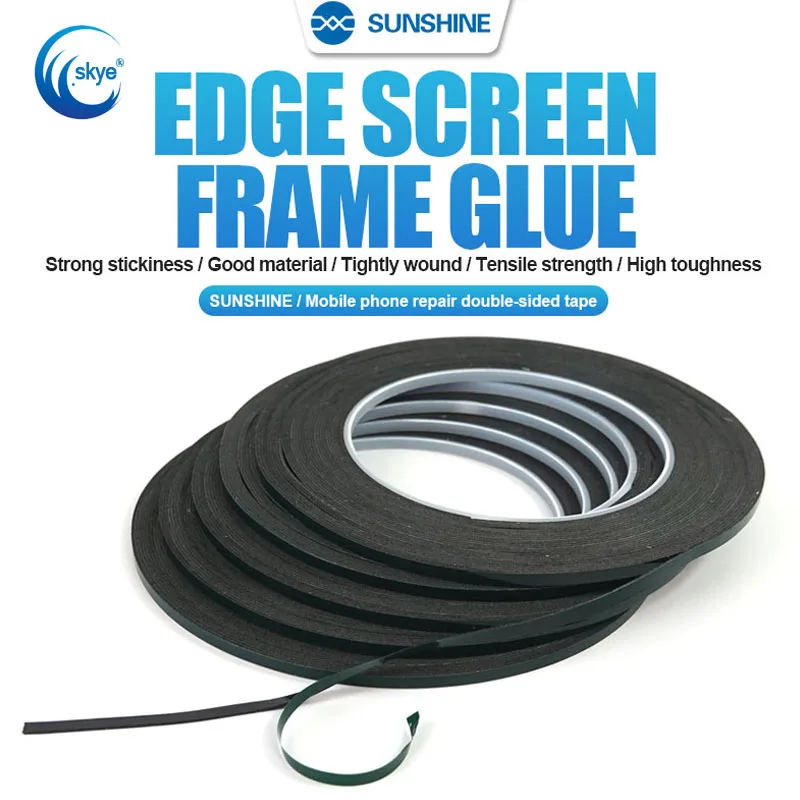 

SUNSHINE Green Membrane Foam Black Double Sided Tape Edge Screen Frame Glue Strong Stickiness Single Layer Thickness 0.3mm 0.5mm