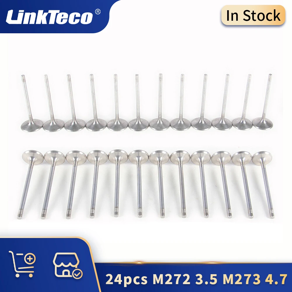 Комплект впускных и выхлопных клапанов 24 шт. подходит для M272 3 5 M273 4 7 L Gas DOHC V6 V8