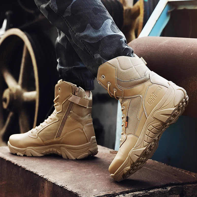 Men's Outdoor Boots Job Security Shoes Hiking Shoes Men's Tactical Boots Army Boots Men's Military Desert Waterproof Ankle