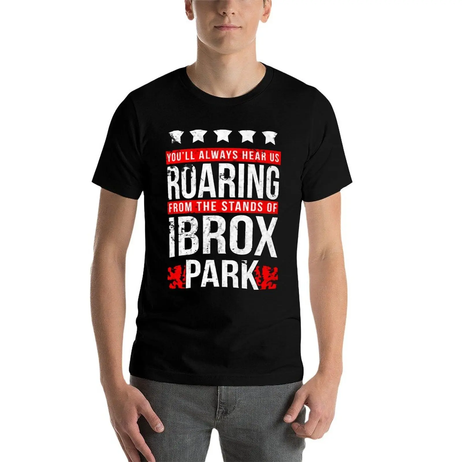 Фото Футболка Glasgow Rangers Ibrox Roar (Distressed Look) из хлопка, мужская, 100% хлопок, повседневная футболка для мужчин №3