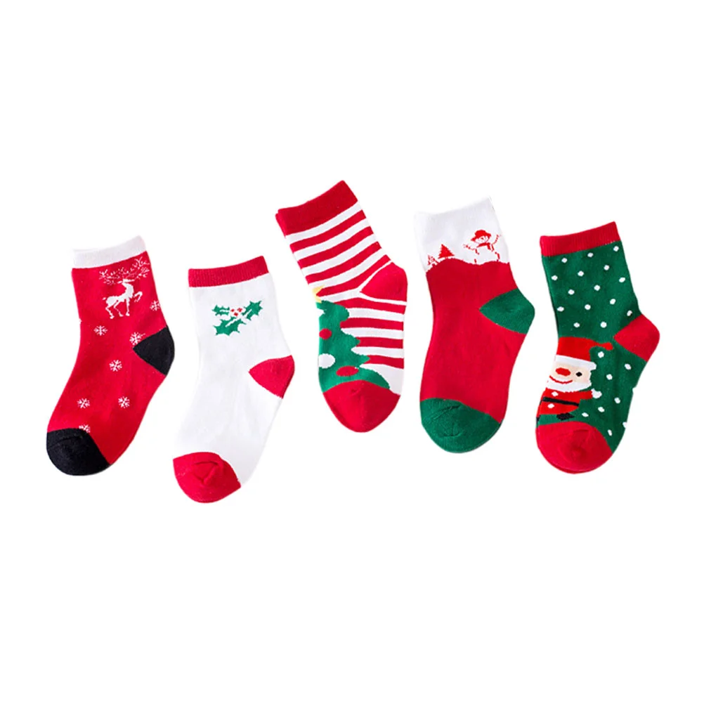 

Generic Women Warm Socks 5 Pairs Christmas Crew Socks Santa Claus Winter Autumn Sock Cotton Warm Socks Xmas Gift 4-6 Years Old