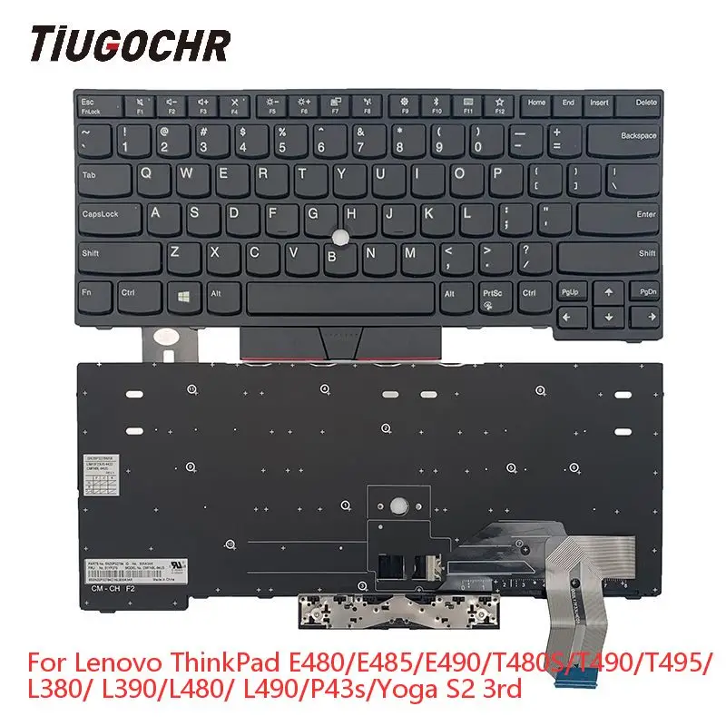 Для Lenovo ThinkPad E480 E490 L380 L390 L480(20LS 20LT )L490(20Q5 20Q6) клавиатура US без указания точки