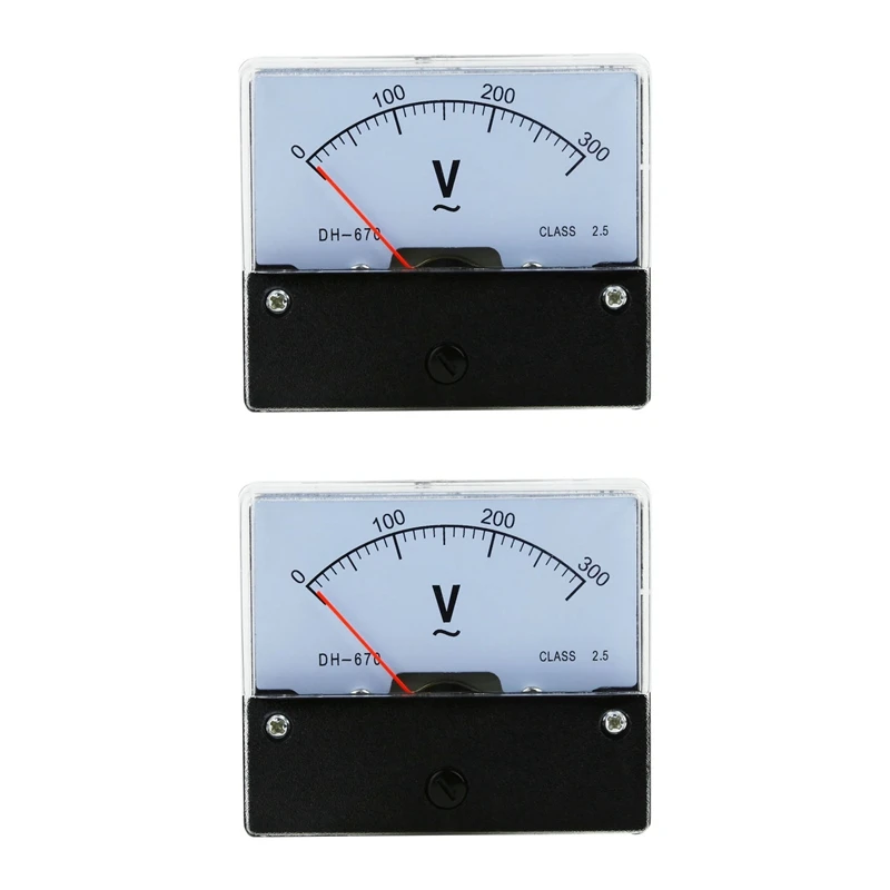 

2X Rectangle AC 0-300V Gauge Analog Voltage Panel Meter Voltmeter DH670