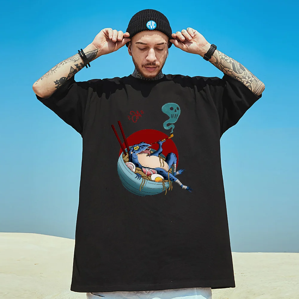 

Футболка мужская хлопковая с принтом «лягушки в рамен»