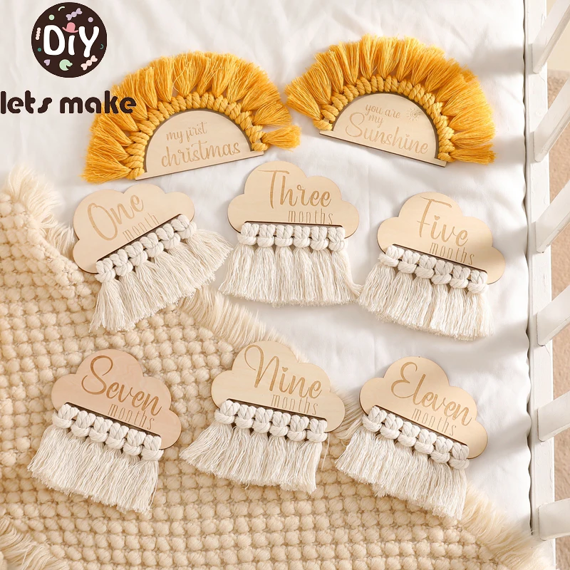 

Давайте сделаем малыша ежемесячная века деревянные кисточки вековые карты малыш Новорожденные фото аксессуары фотография реквизит подарок для птицы