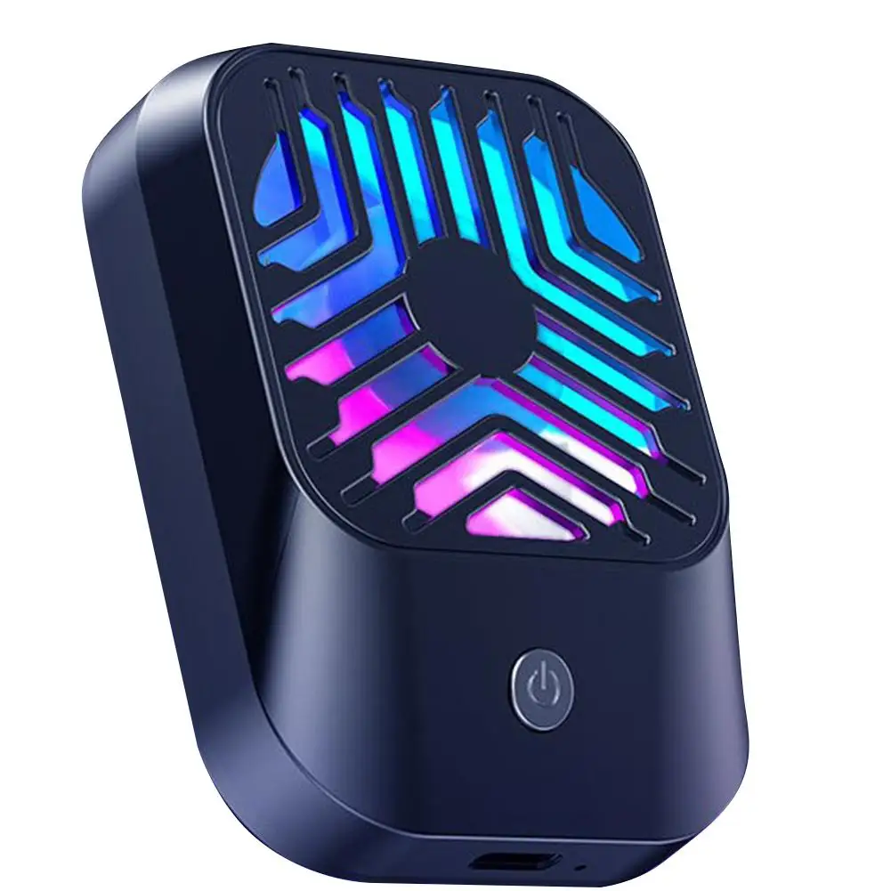

Mobile Phone Radiator Semiconductor Cooling Fan Clip Peripheral Rechargeable 3-speed Adjustable Cooler With Rgb Light