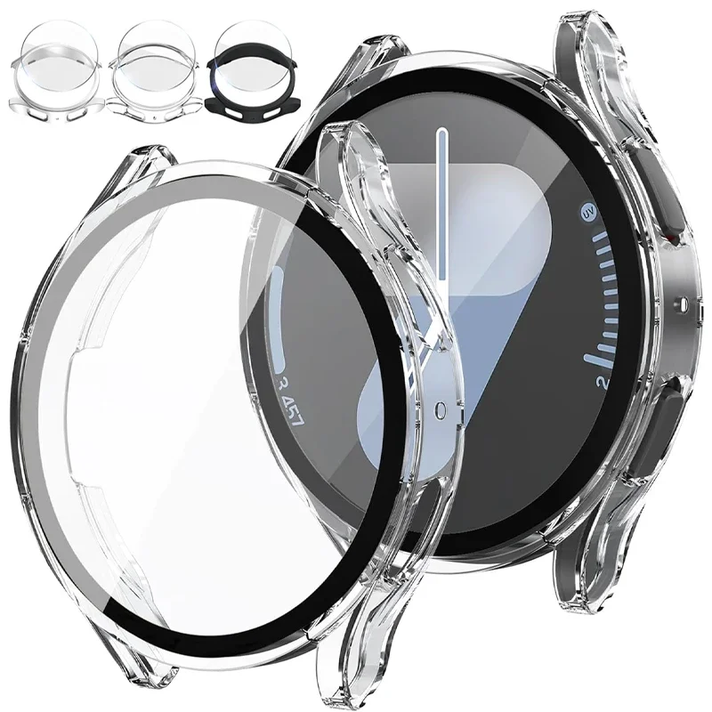 Чехол 2 в 1 для Samsung Galaxy Watch 7 40 мм 44 противоударный бампер с закаленным стеклом