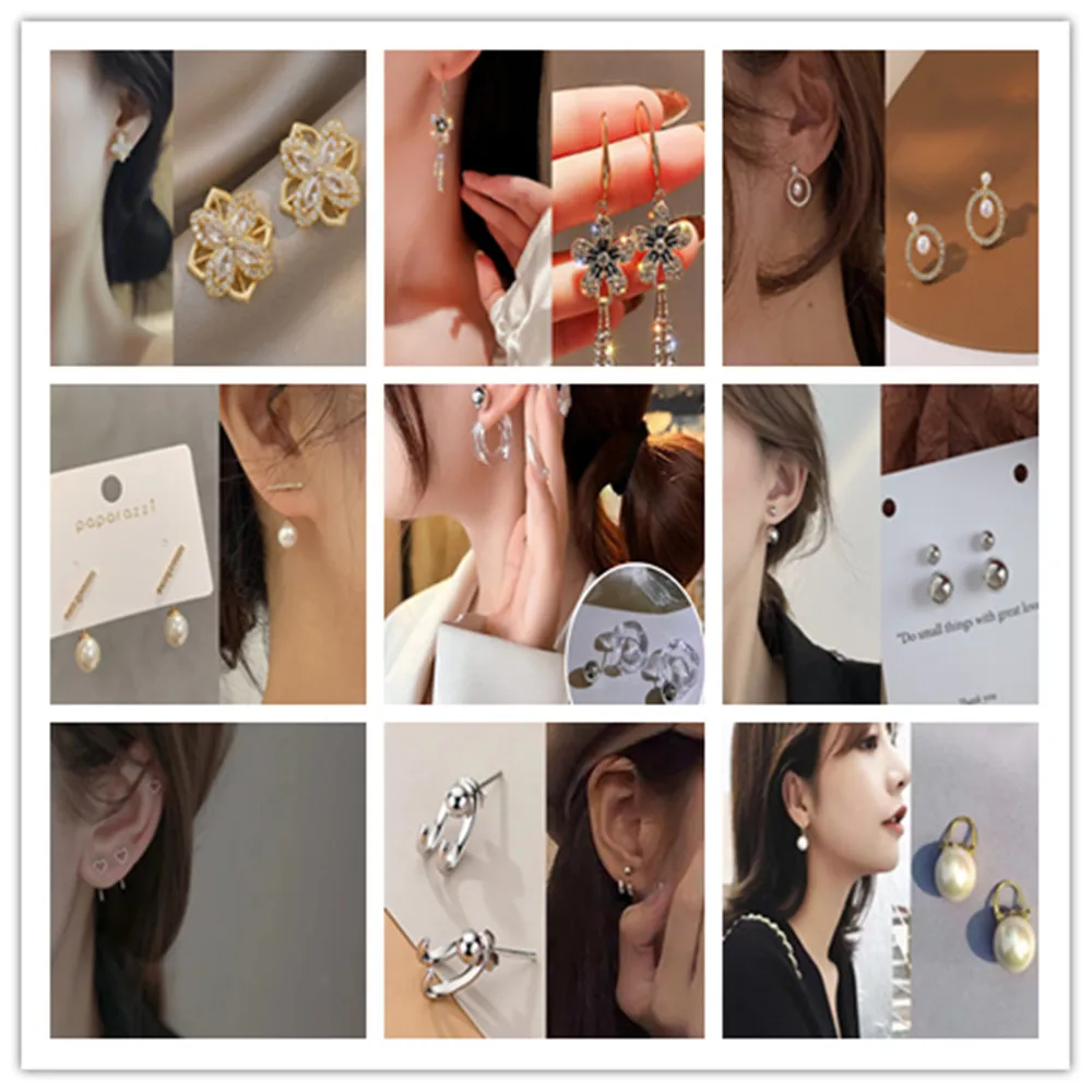 

Fashion Pearl Crystal Stud Earrings Earrings Drop Dangle Ear Stud