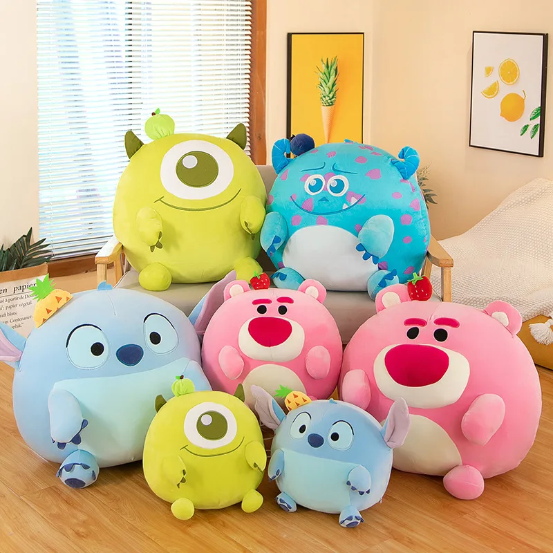 

Cartoon Anime Little Monster Plush Toy Doll Bedding Accessories Mr.Q Stitch Lotso Plush Throw Pillow Doll Birthday Holiday Gifts