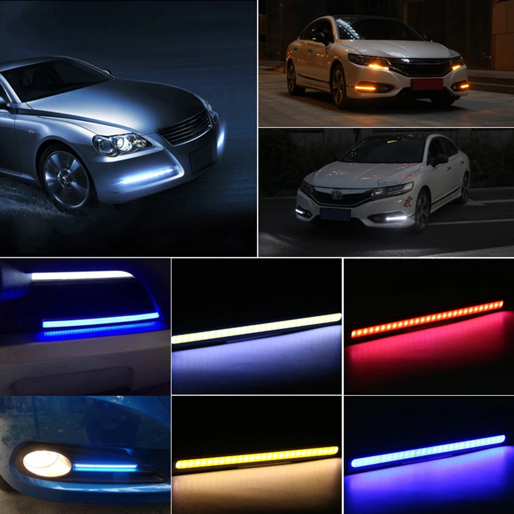

6pcs Universal 17cm Car Led Light Bar Strip Cob Daytime Running External Lights Auto Waterproof Car Styling DRL Ultra-Thin 12V