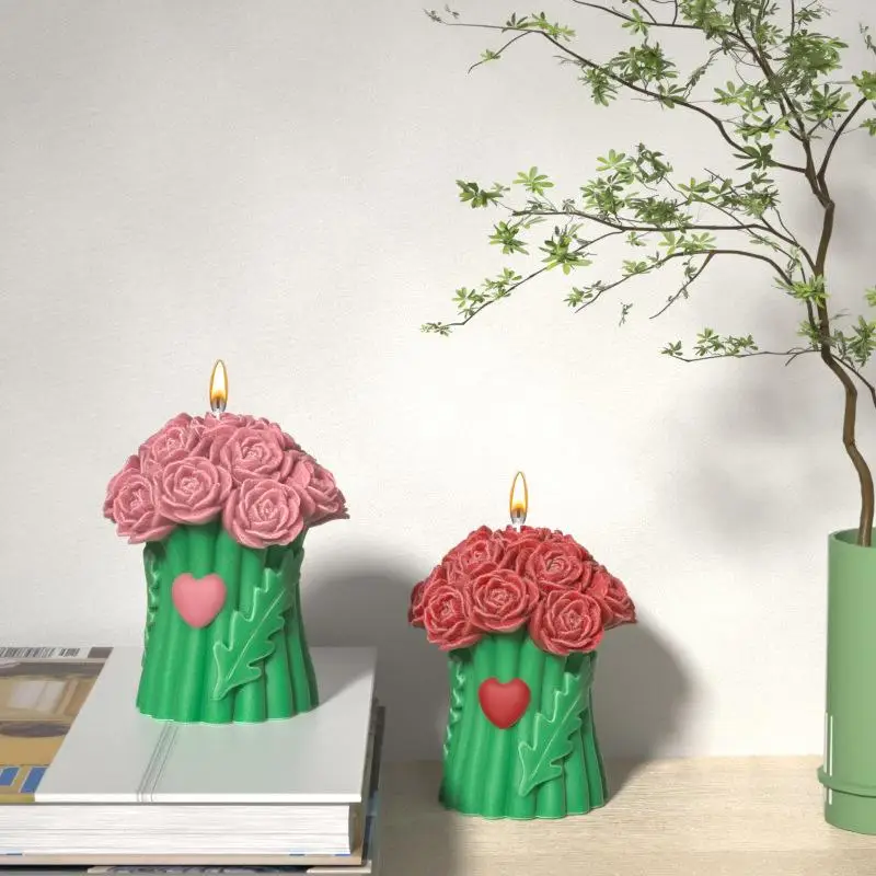 Силиконовая форма в виде розы для свечей ручная работа креативный цветок