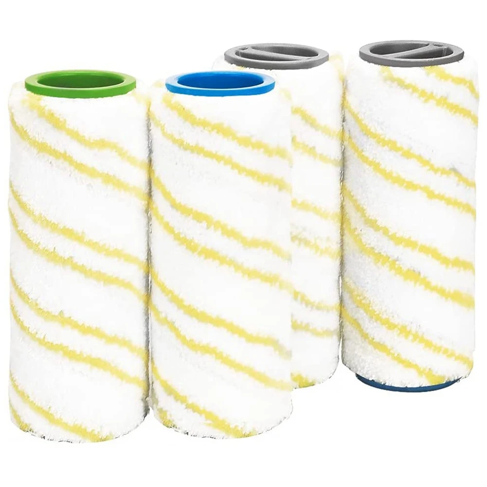 4 Pieces Set of Rollers for Karcher FC5 FC7 FC3 FC3D Electric Floor Cleaner Replacement Rollers 2.055-006.0 Yellow