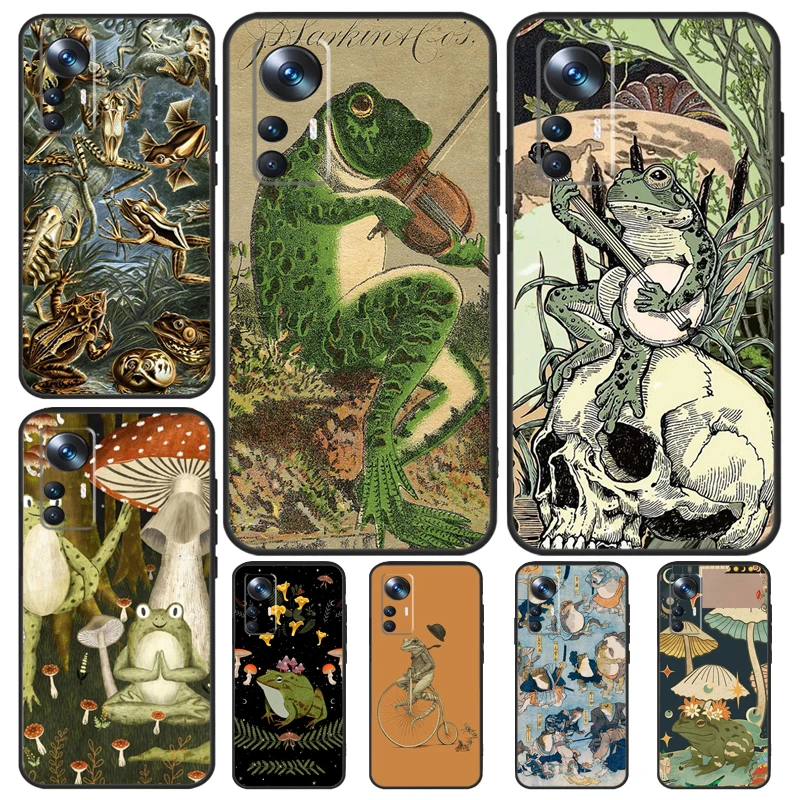 Винтажный Ретро чехол с рисунком лягушки грибов для Xiaomi 13T Pro 12T 11T 12 14 13 Lite 12X POCO F5 X3