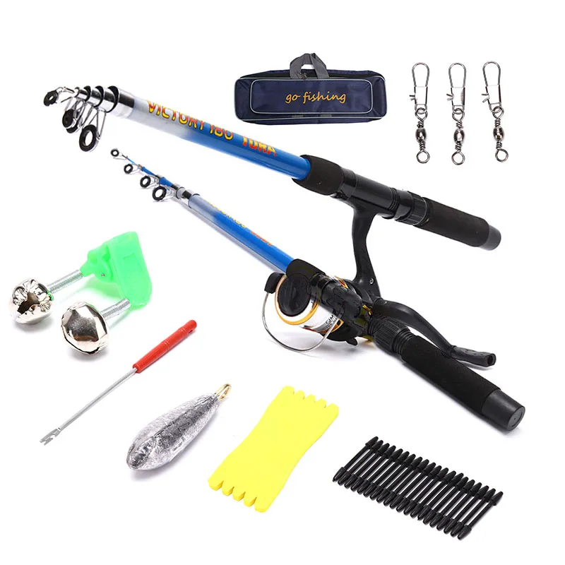 

Рыболовная удочка с телескопической удочкой, морская удочка и спиннинговая катушка, рыболовные приманки