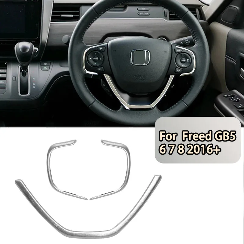 

Stainless Steel Steering Wheel Panel Decoration Trim Car Styling Cover Sticker for Honda Freed GB5 6 7 8 2016+