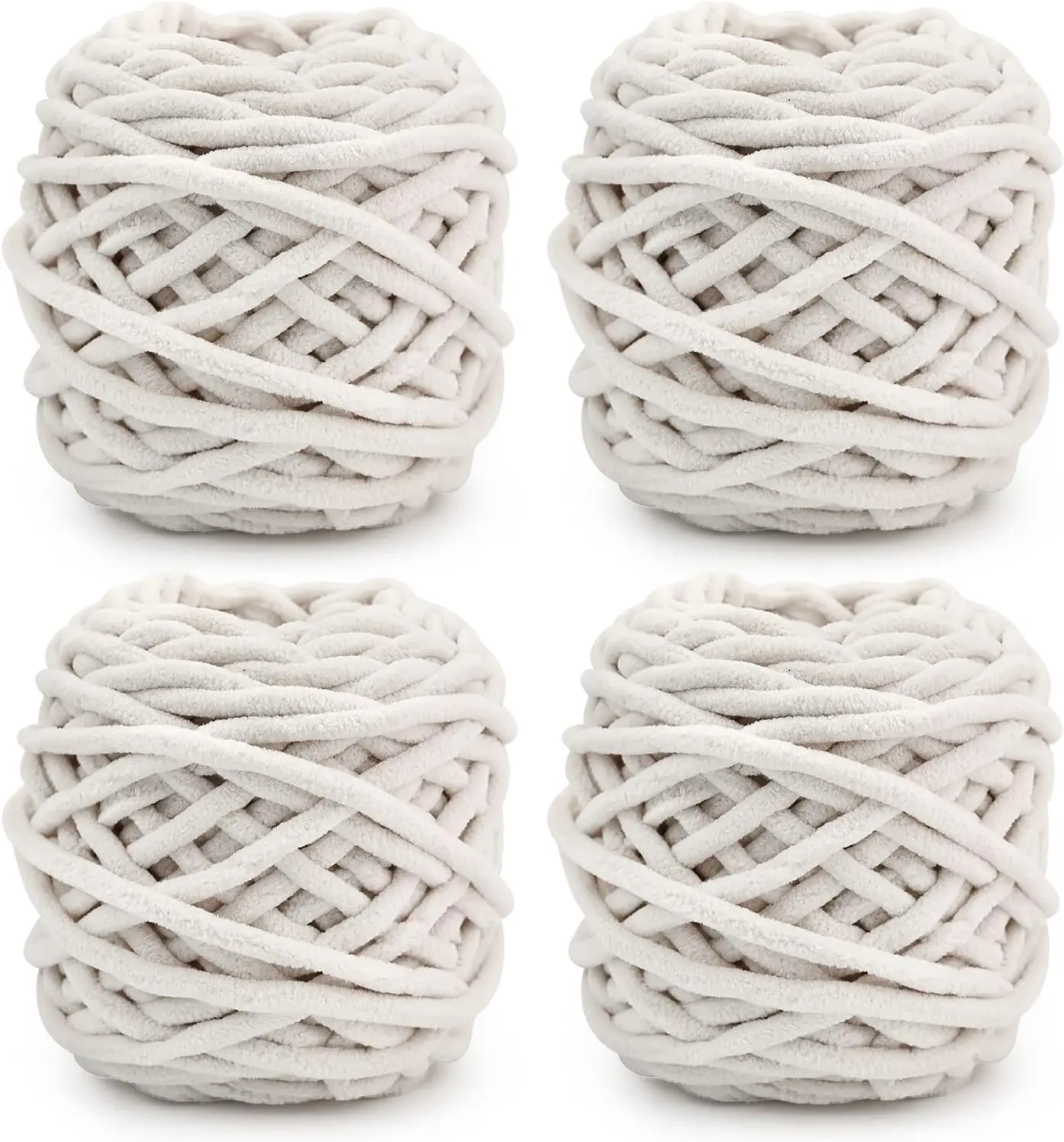 Вязаная шерстяная пряжа 4x100 г смешанные цвета для вязания крючком