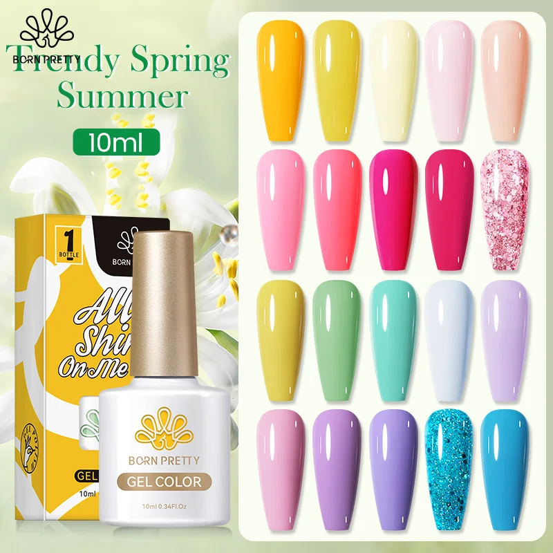 

BORN PRETTY Gel Polish 10ml Gel Nail Polish All For Manicure Nude Pink Green Series Semi Permanent Soak Off Gel UV LED Nail Gel