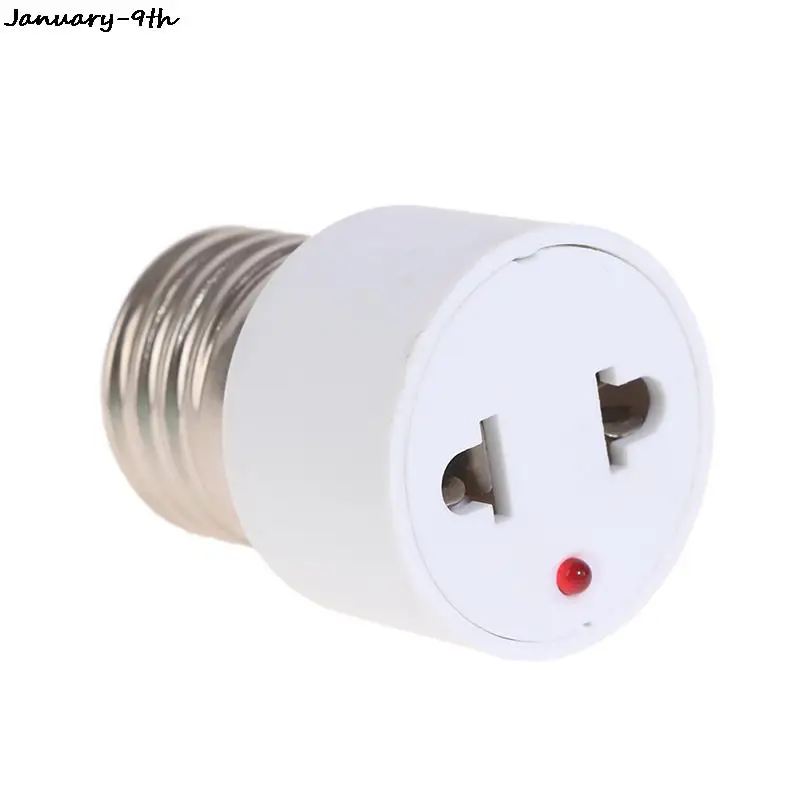 

220V E27 ABS White Connector Accessories US/EU Plug Screw Bulb Base Adapter