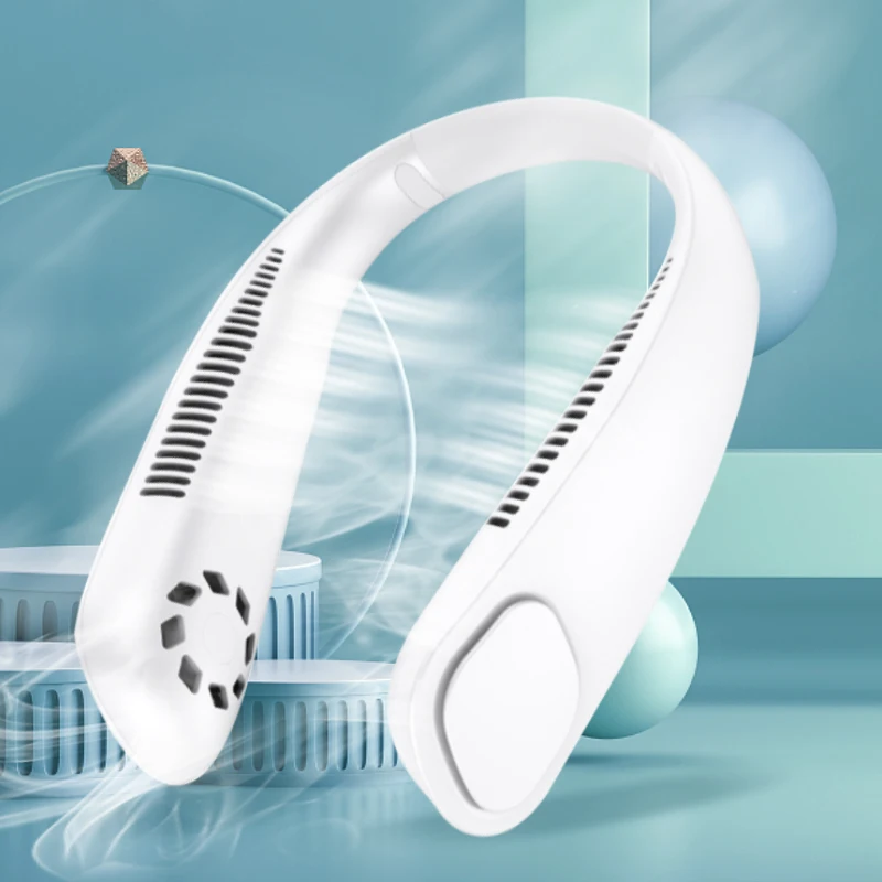 

Mini Neck Fan 9000mah Portable Bladeless Fan Rechargeable Leafless Hanging Fans Air Cooler Cooling Wearable Neckband Fans 9000