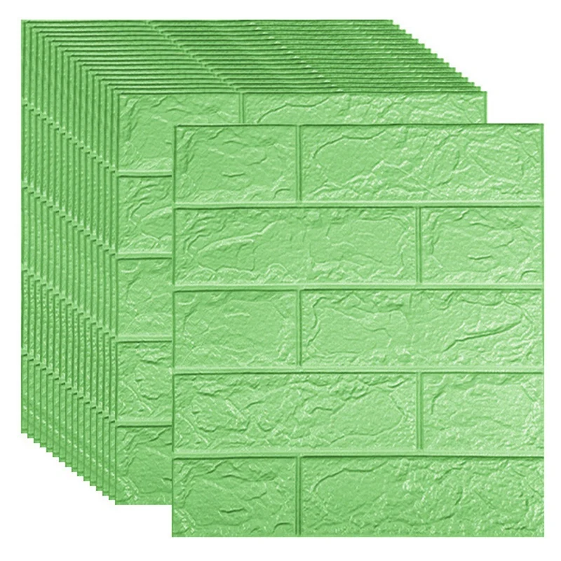 15Pcs Self-Adhesive 3D Brick Sticker DIY Waterproof Foam Wallpaper Room Kitchen Roof Ceiling Background Wall Decals