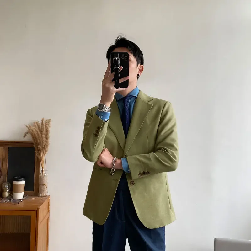 YF36 Высококачественный британский винтажный армейский зеленый костюм для мужчин