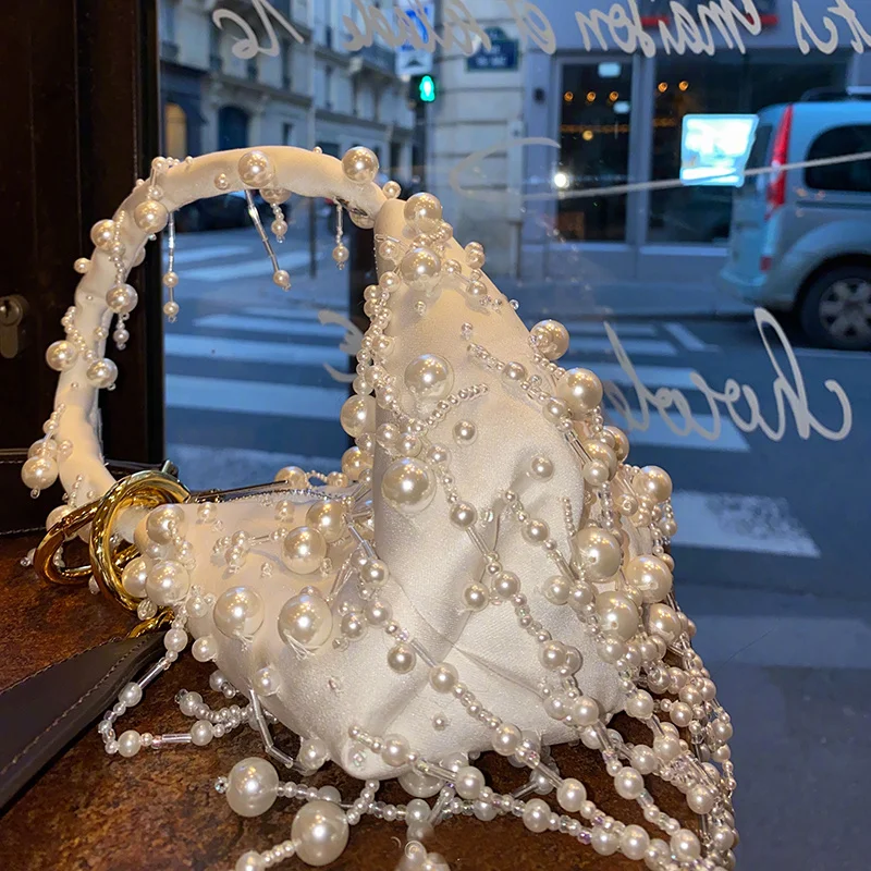 

Женские вечерние сумки ручной работы с жемчугом, роскошные клатчи с откидной крышкой из бисера и жемчуга, кошельки и сумочки, женская сумка ...