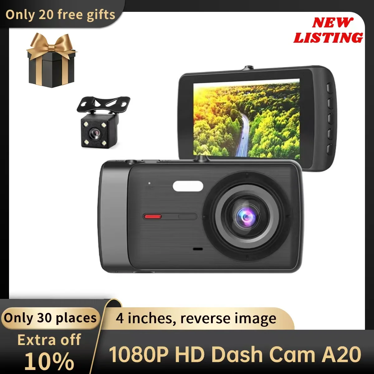 A20 Dash Cam For Car 1080P Night Vision Car Dash Camera Motion Detection Dashcam 24H Parking Monitor dvr 170°FOV Camera For Car