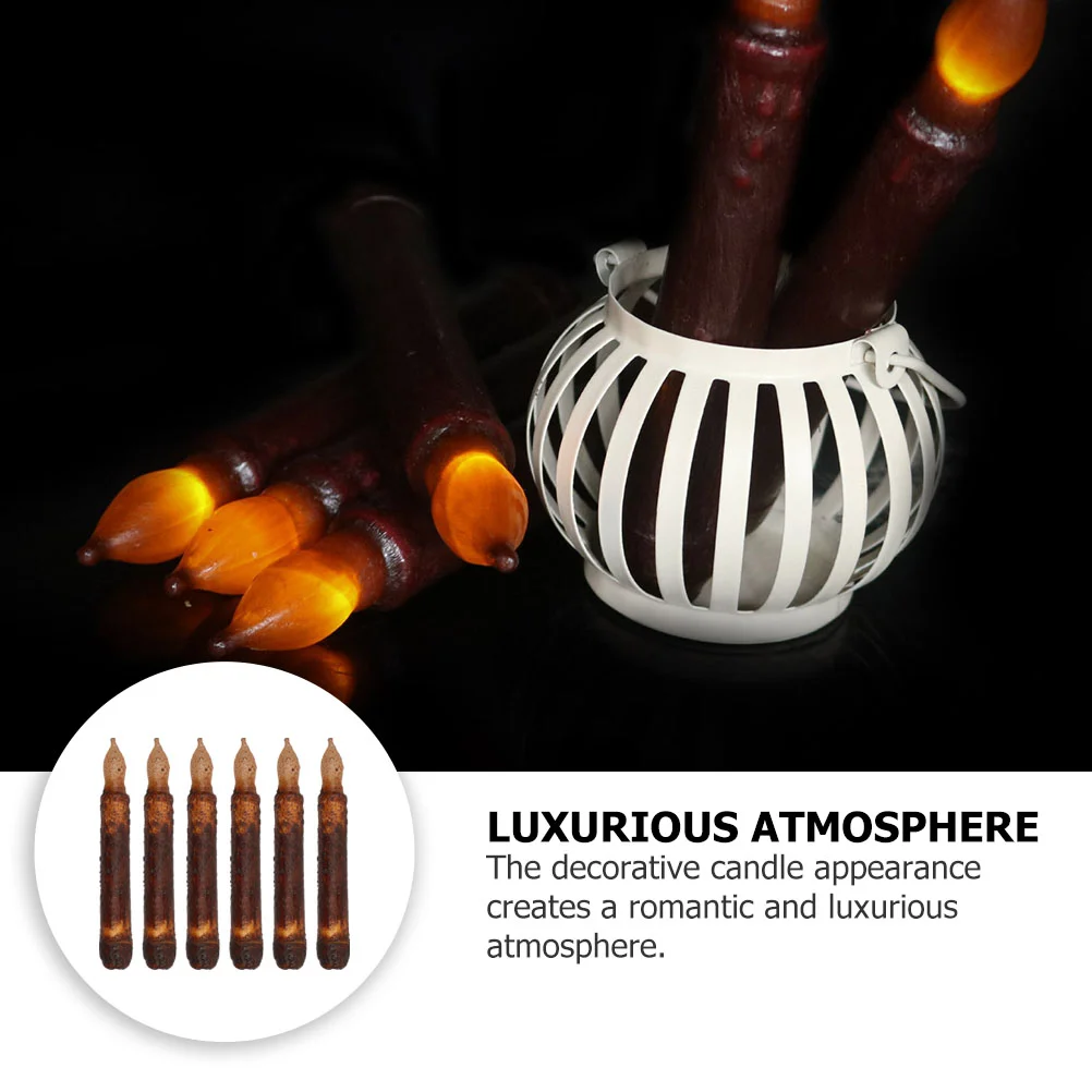 6 шт. конические свечи на Хэллоуин чайные с дистанционным управлением свадебная