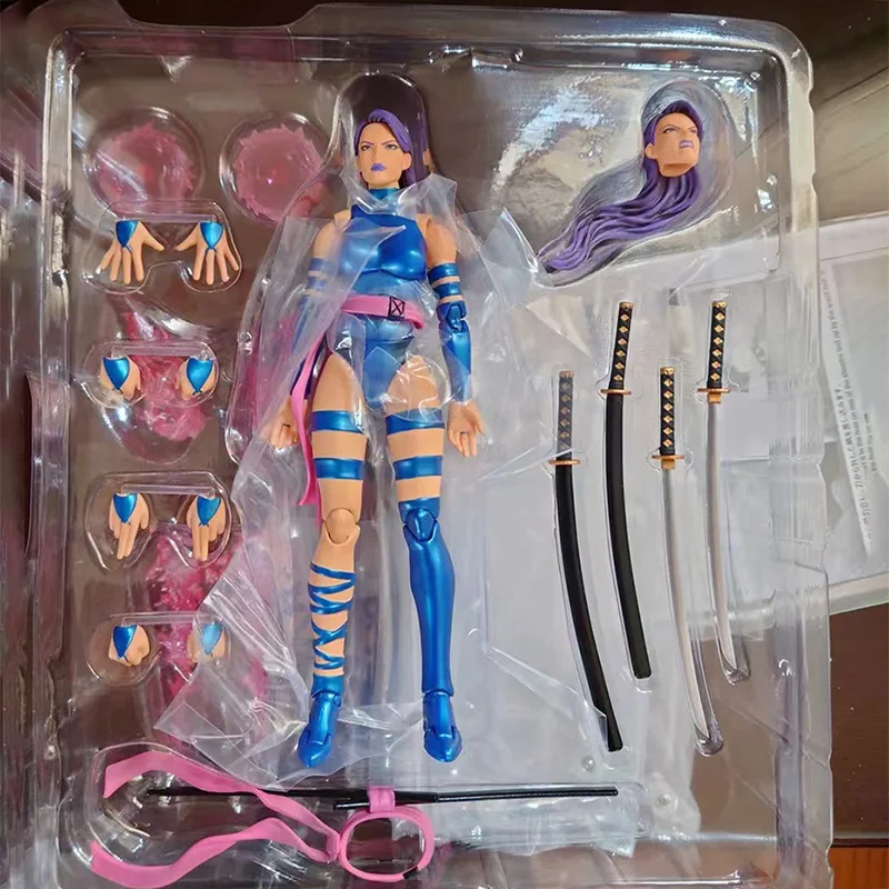 В наличии 1/12 6-дюймовый Marvel Mafex No.141 Psylocke Comic Ver оригинальные аниме-фигурки модель