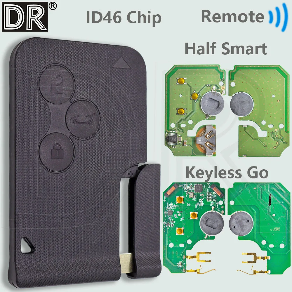 DR ID46 чип 433 МГц Half Smart или Keyless Go запасной смарт-автомобильный дистанционный ключ