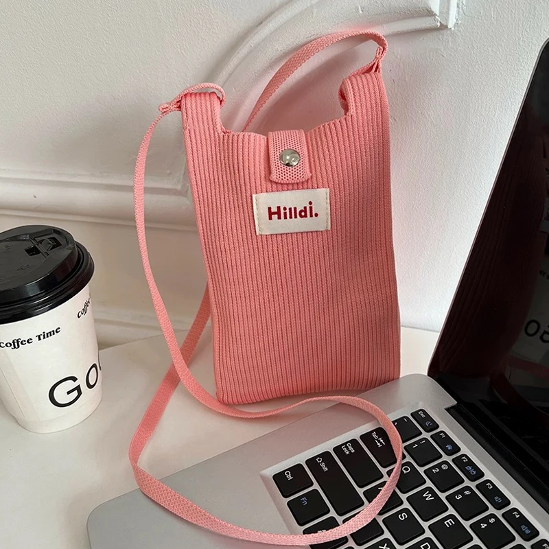 Миниатюрная трикотажная сумка через плечо Корейская многоразовая женская для