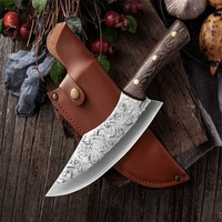 traditional chinese forged kitchen chef knife stainless steel meat fish vegetables cleaver wood handle cooking butcher knives