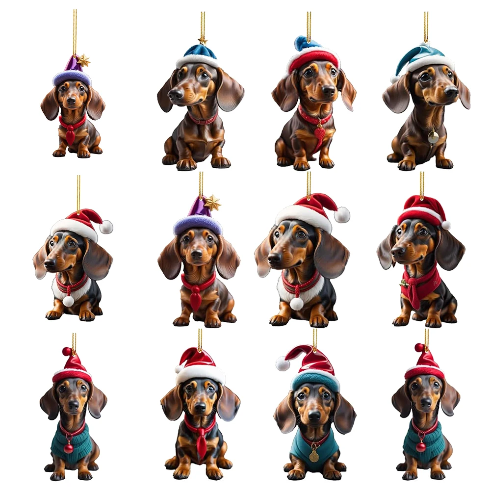 Рождественское подвесное украшение для собаки декоративная оконная вешалка